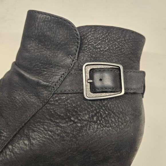 Dansko Lia Black Burnished Nubuck Side Zip Hidden Wedge Ankle Boot | EU 39-US 9 - Picture 7 of 11